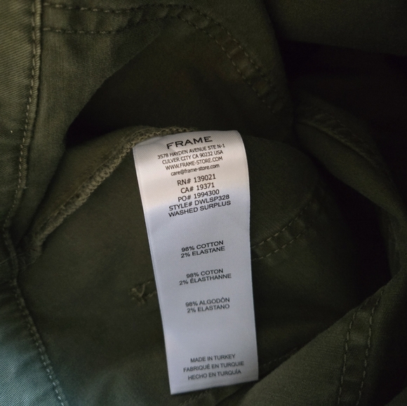 Frame Women's Double Waistband Slim Palazzo Wide Washed Surplus Pants Size 25 - Picture 12 of 12